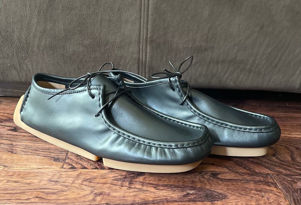 $850 NIB Men's Bottega Veneta Black Leather Driving Chukka Shoes Size 39(6)